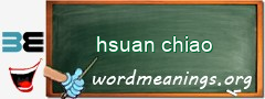 WordMeaning blackboard for hsuan chiao